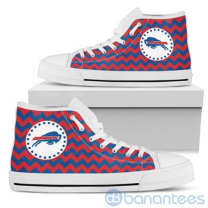 Chevron Striped Buffalo Bills High Top Shoes Product Photo