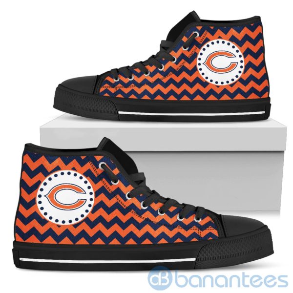 Chevron Striped Chicago Bears High Top Shoes Product Photo
