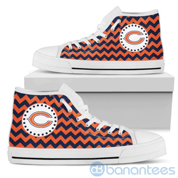 Chevron Striped Chicago Bears High Top Shoes Product Photo