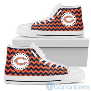 Chevron Striped Chicago Bears High Top Shoes Product Photo