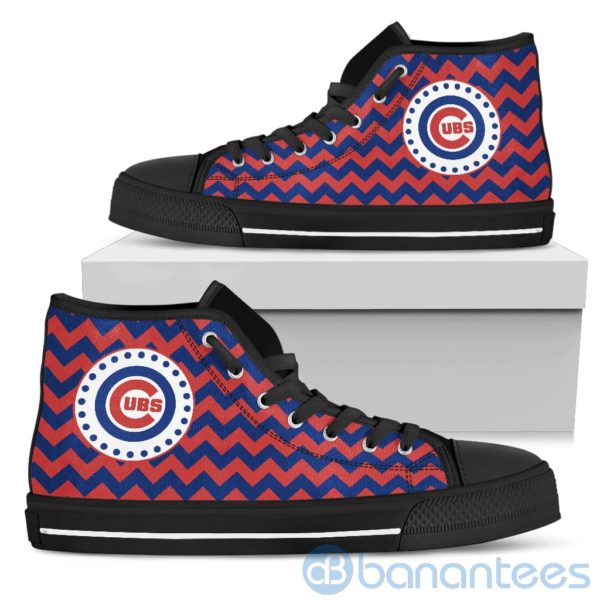 Chevron Striped Chicago Cubs High Top Shoes Product Photo
