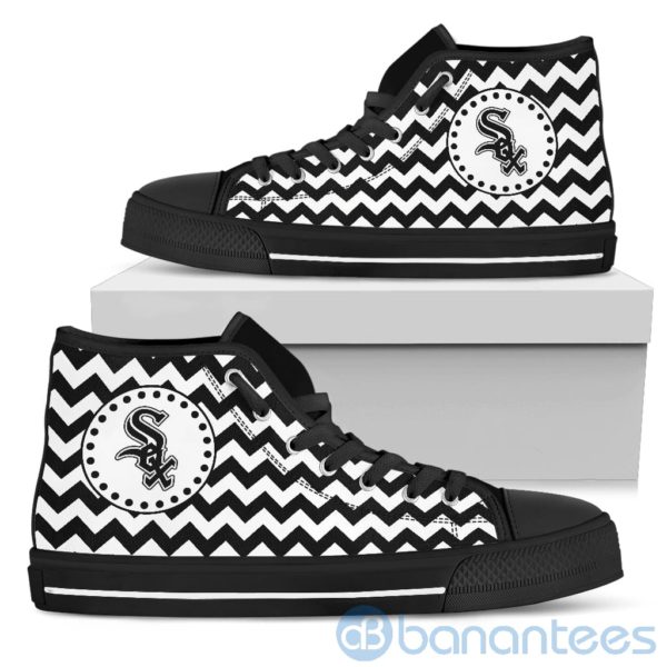 Chevron Striped Chicago White Sox High Top Shoes Product Photo