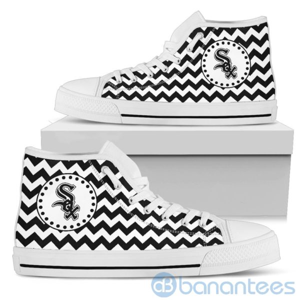 Chevron Striped Chicago White Sox High Top Shoes Product Photo