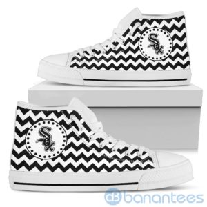 Chevron Striped Chicago White Sox High Top Shoes Product Photo