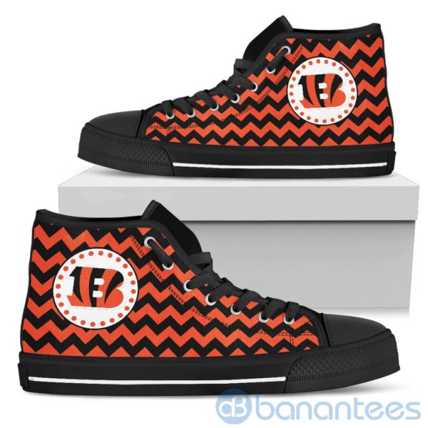 Chevron Striped Cincinnati Bengals High Top Shoes Product Photo