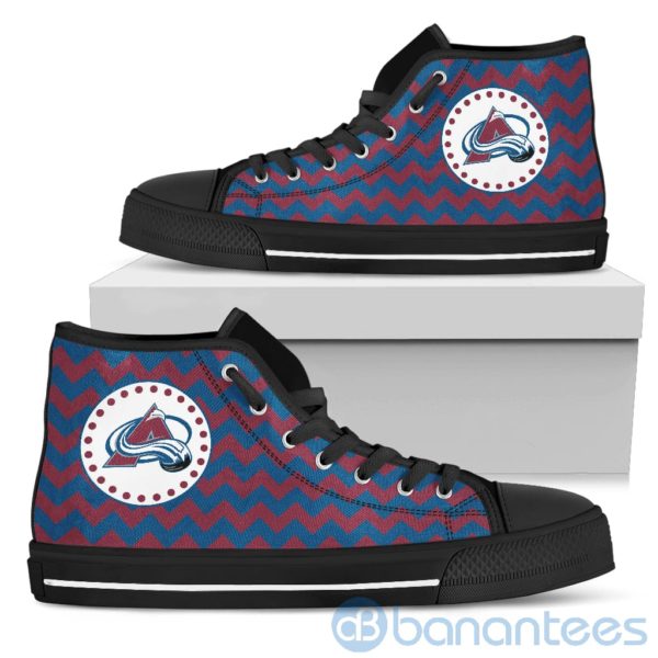 Chevron Striped Colorado Avalanche High Top Shoes Product Photo