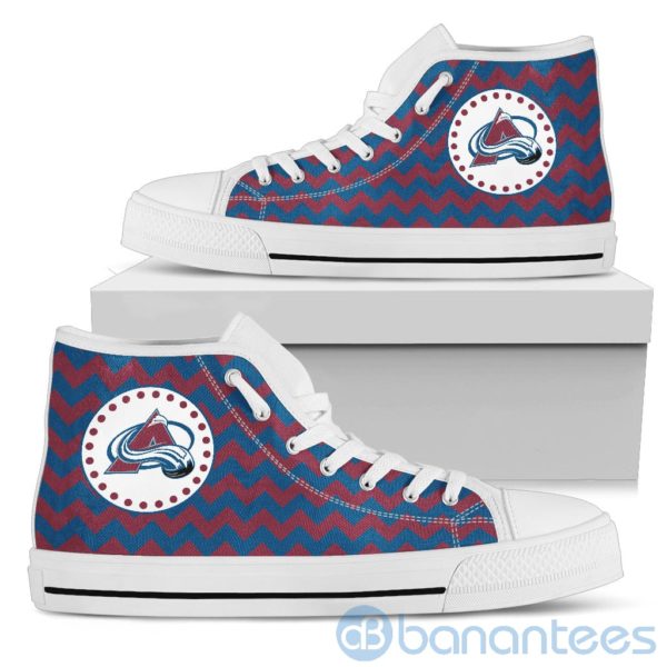 Chevron Striped Colorado Avalanche High Top Shoes Product Photo