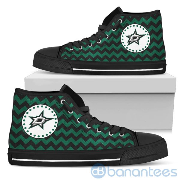 Chevron Striped Dallas Stars High Top Shoes Product Photo