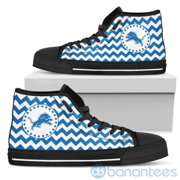 Chevron Striped Detroit Lions High Top Shoes Product Photo