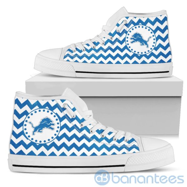 Chevron Striped Detroit Lions High Top Shoes Product Photo
