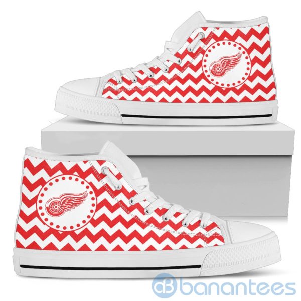 Chevron Striped Detroit Red Wings High Top Shoes Product Photo