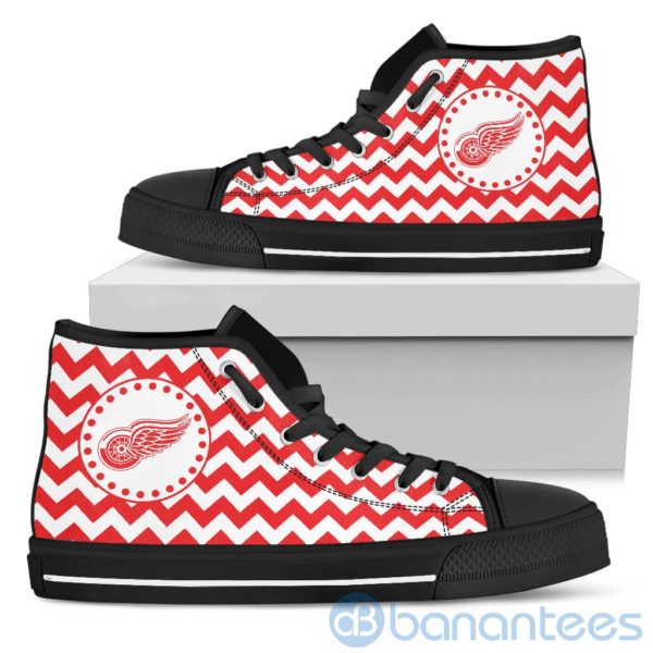Chevron Striped Detroit Red Wings High Top Shoes Product Photo