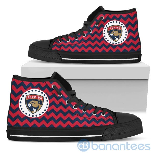 Chevron Striped Florida Panthers High Top Shoes Product Photo