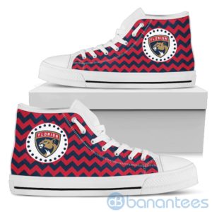 Chevron Striped Florida Panthers High Top Shoes Product Photo