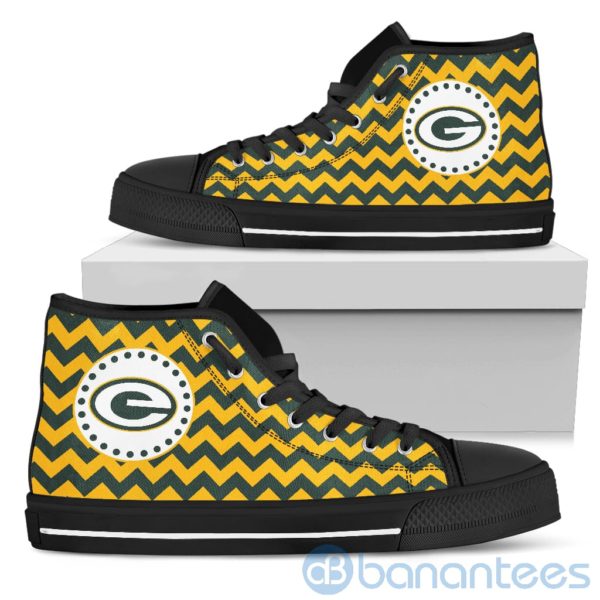 Chevron Striped Green Bay Packers High Top Shoes Product Photo