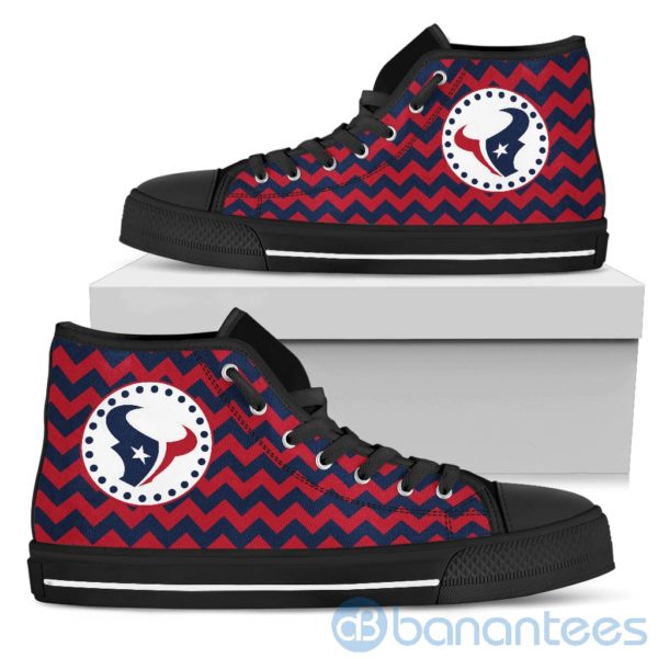 Chevron Striped Houston Texans High Top Shoes Product Photo