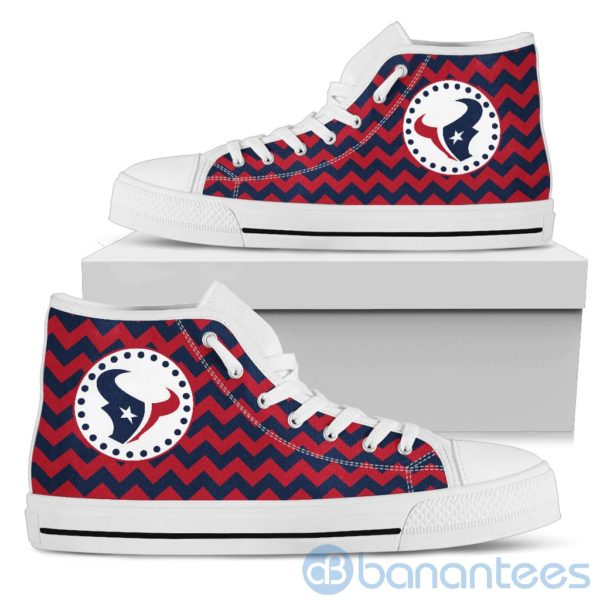Chevron Striped Houston Texans High Top Shoes Product Photo