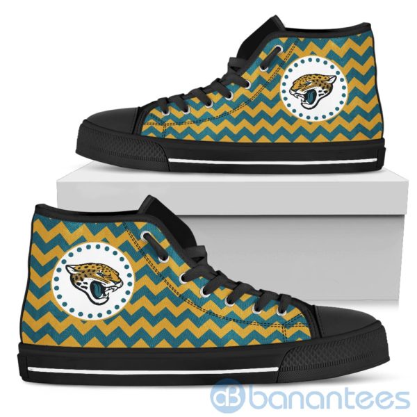 Chevron Striped Jacksonville Jaguars High Top Shoes Product Photo
