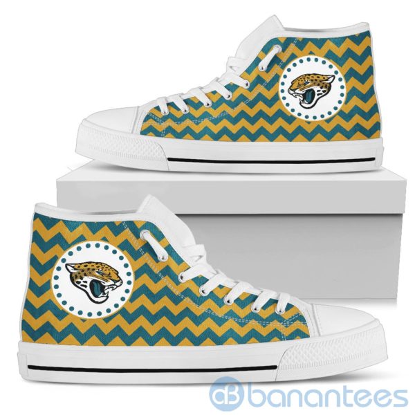 Chevron Striped Jacksonville Jaguars High Top Shoes Product Photo