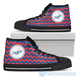 Chevron Striped Los Angeles Dodgers High Top Shoes Product Photo