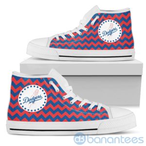 Chevron Striped Los Angeles Dodgers High Top Shoes Product Photo