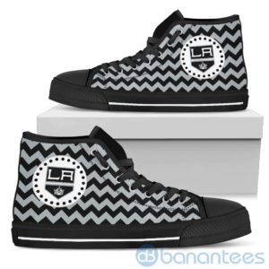 Chevron Striped Los Angeles Kings High Top Shoes Product Photo