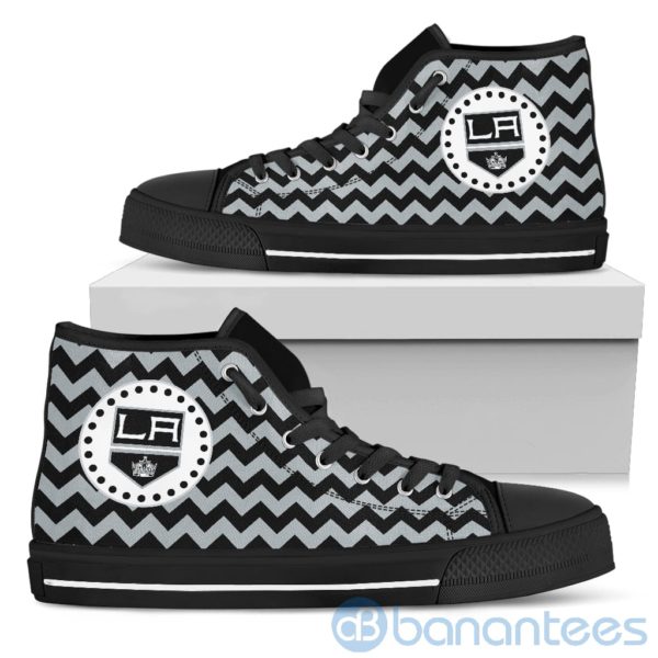 Chevron Striped Los Angeles Kings High Top Shoes Product Photo