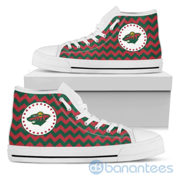 Chevron Striped Minnesota Wild High Top Shoes Product Photo
