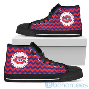 Chevron Striped Montreal Canadiens High Top Shoes Product Photo