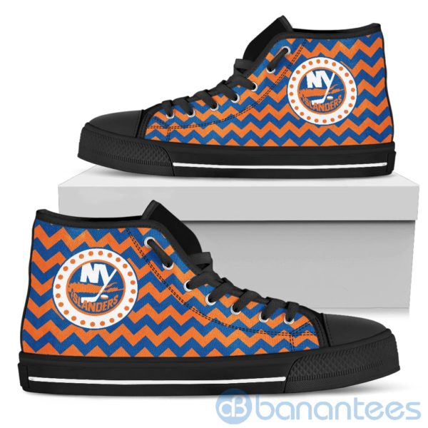 Chevron Striped New York Islanders High Top Shoes Product Photo