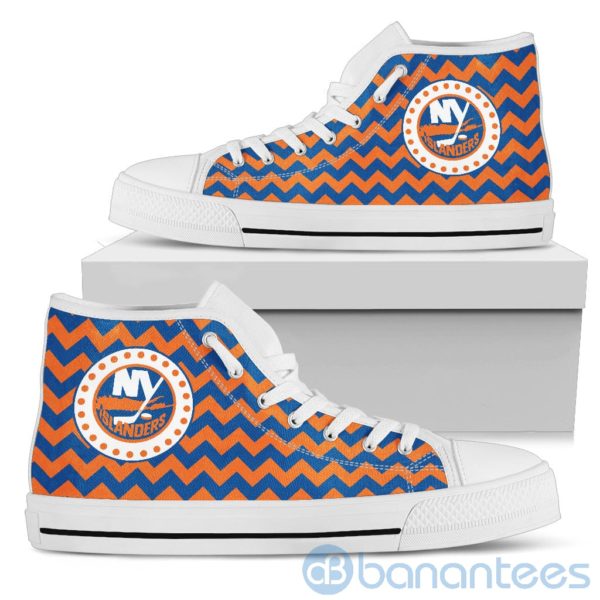 Chevron Striped New York Islanders High Top Shoes Product Photo
