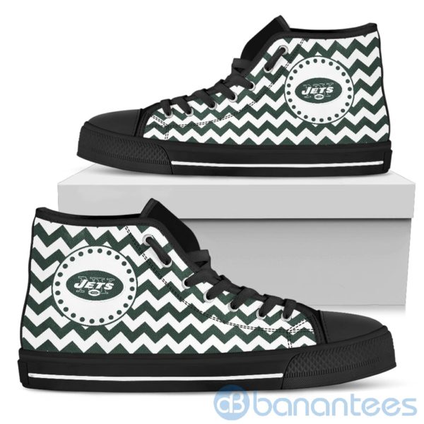 Chevron Striped New York Jets High Top Shoes Product Photo