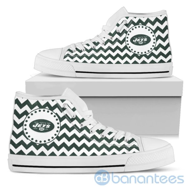 Chevron Striped New York Jets High Top Shoes Product Photo