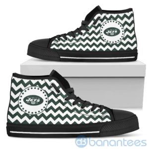 Chevron Striped New York Jets High Top Shoes Product Photo