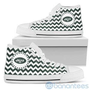 Chevron Striped New York Jets High Top Shoes Product Photo