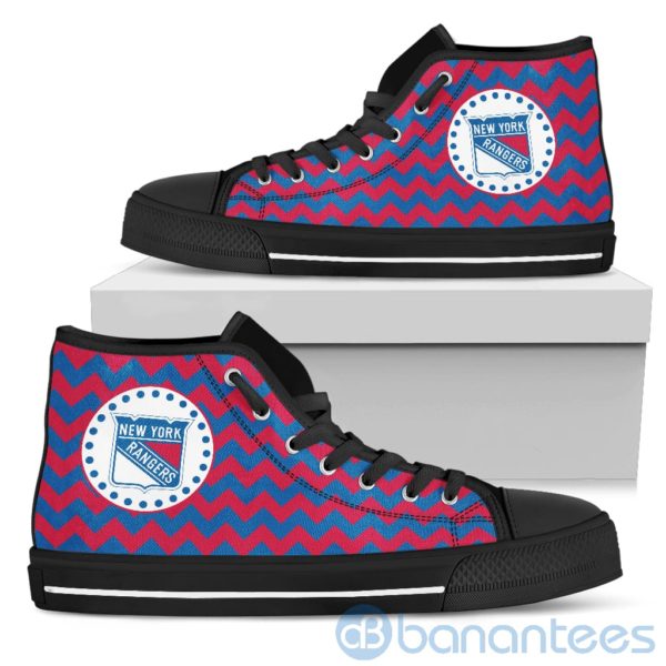 Chevron Striped New York Rangers High Top Shoes Product Photo