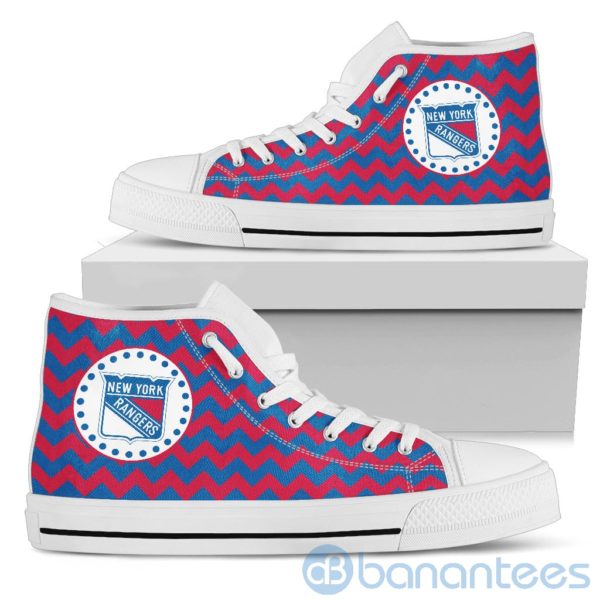 Chevron Striped New York Rangers High Top Shoes Product Photo