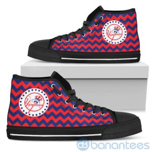Chevron Striped New York Yankees High Top Shoes Product Photo
