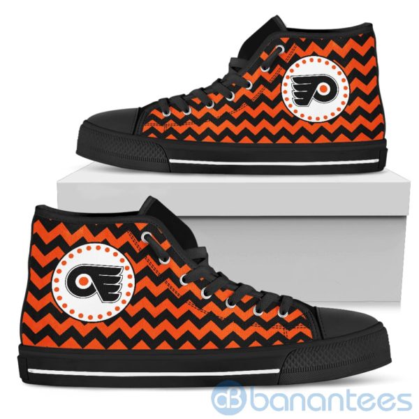 Chevron Striped Philadelphia Flyers High Top Shoes Product Photo