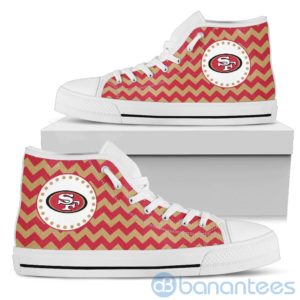 Chevron Striped San Francisco 49ers High Top Shoes Product Photo