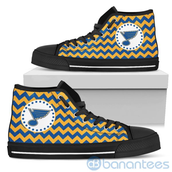 Chevron Striped St. Louis Blues High Top Shoes Product Photo
