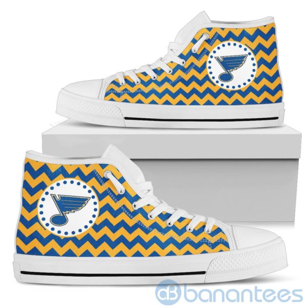 Chevron Striped St. Louis Blues High Top Shoes Product Photo