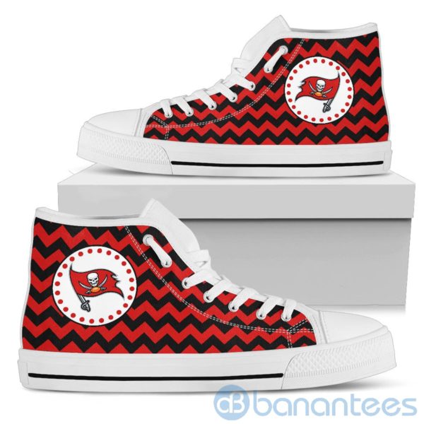 Chevron Striped Tampa Bay Buccaneers High Top Shoes Product Photo