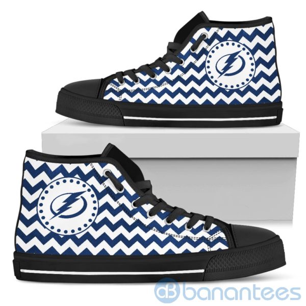 Chevron Striped Tampa Bay Lightning High Top Shoes Product Photo