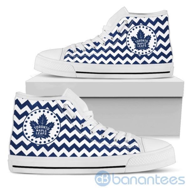Chevron Striped Toronto Maple Leafs High Top Shoes Product Photo