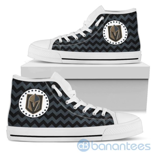 Chevron Striped Vegas Golden Knights High Top Shoes Product Photo