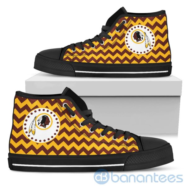 Chevron Striped Washington Redskins High Top Shoes Product Photo