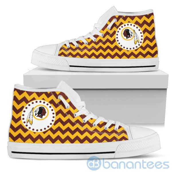Chevron Striped Washington Redskins High Top Shoes Product Photo