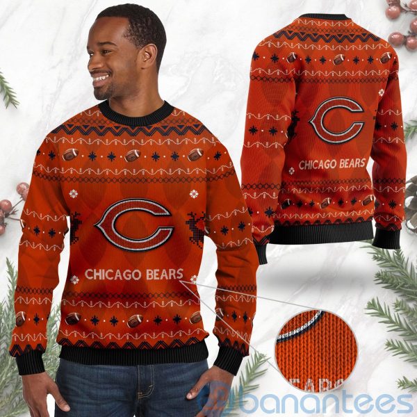 Chicago Bears American Football Black Ugly Christmas 3D Sweater Product Photo