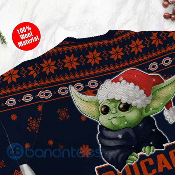 Chicago Bears Cute Baby Yoda Grogu Ugly Christmas 3D Sweater Product Photo